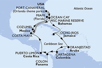 MSC Divina - USA, Bahamy, Mexiko, Jamajka, Aruba, ...