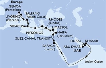 MSC Opera - Arabské emiráty, Omán, Egypt, Izrael, Kypr, ... (z Dubaje)