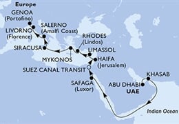 MSC Opera - Arabské emiráty, Omán, Egypt, Izrael, Kypr, ... (z Abú Dhabí)