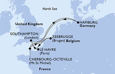 MSC Preziosa - Francie, Velká Británie, Německo, Belgie (Le Havre)