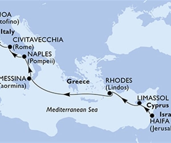 MSC Lirica - Izrael, Kypr, Řecko, Itálie