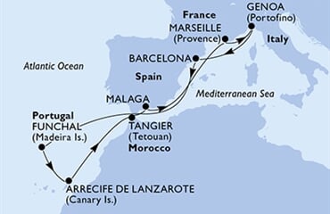 MSC Magnifica - Itálie, Španělsko, Portugalsko, Maroko, Francie (z Janova)
