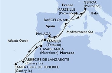 MSC Magnifica - Španělsko, Maroko, Francie, Itálie (Arrecife)