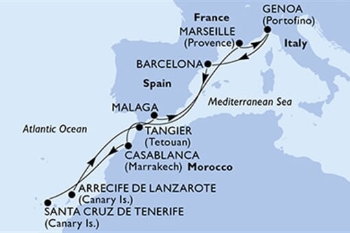 MSC Magnifica - Španělsko, Maroko, Francie, Itálie
