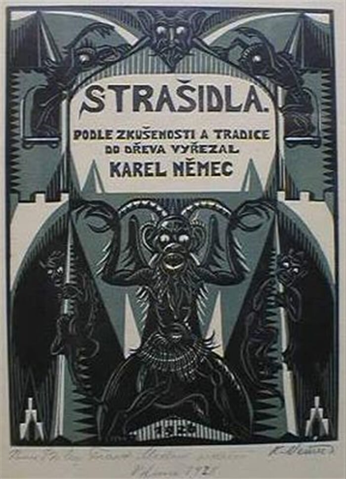 Strašidla. Podle zkušenosti a tradice do dřeva vyřezal Karel Němec