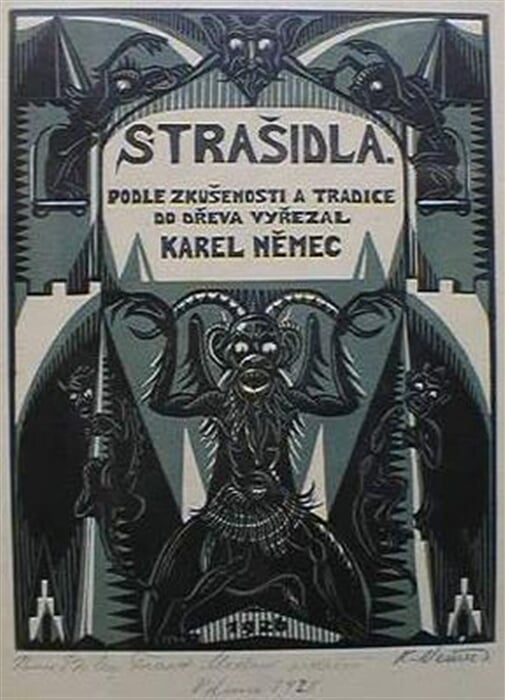 Strašidla. Podle zkušenosti a tradice do dřeva vyřezal Karel Němec