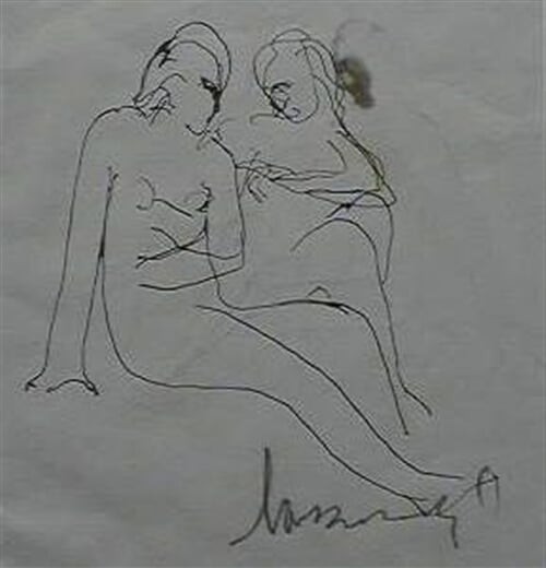 Sedící dvojice - dvě ženy