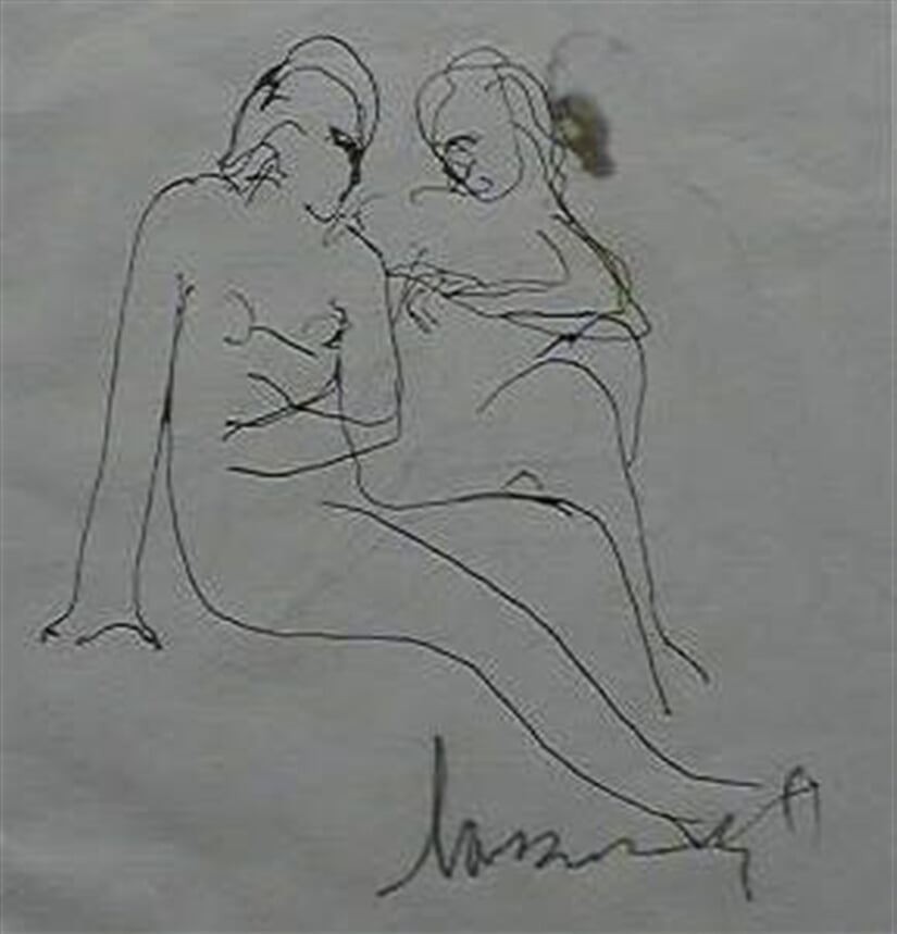 Sedící dvojice - dvě ženy