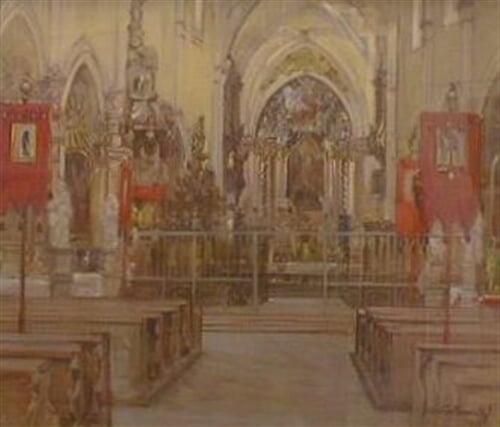 Interiér  zámeckého kostela ve Žďáru nad Sázavou