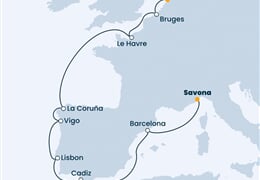 Costa Favolosa - Nizozemí, Belgie, Francie, Španělsko, Portugalsko, ... (z Amsterdamu)