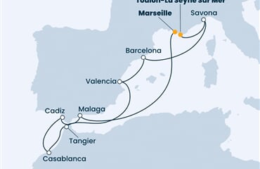Costa Favolosa - Francie, Španělsko, Maroko, Itálie (z Marseille)
