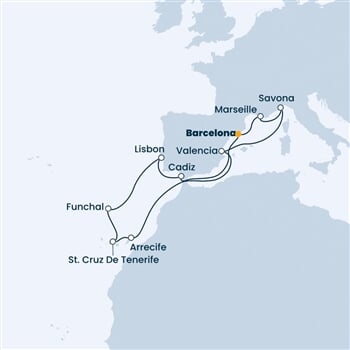 Trasa plavby CFI-BCN14091
