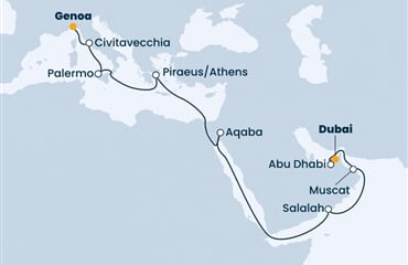 Costa Firenze - Arabské emiráty, Omán, Jordánsko, Řecko, Itálie (z Dubaje)