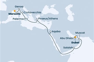 Costa Firenze - Arabské emiráty, Omán, Jordánsko, Řecko, Itálie, ... (z Dubaje)