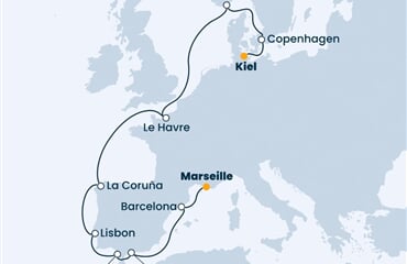 Costa Firenze - Německo, Dánsko, Norsko, Francie, Španělsko, ... (z Kielu)