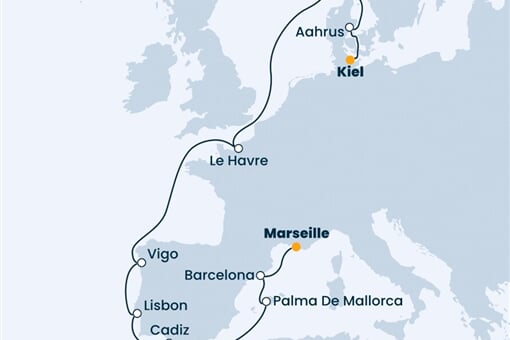 Costa Fascinosa - Francie, Španělsko, Portugalsko, Norsko, Dánsko, ... (z Marseille)