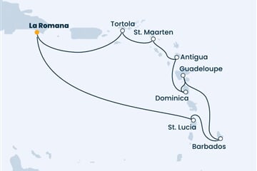 Costa Pacifica - Dominikán.rep., Nizozemské Antily, Dominika, Panenské o. (britské) (z La Romana)