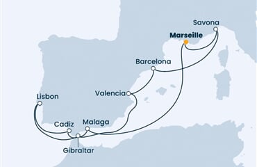 Costa Fascinosa - Francie, Španělsko, Portugalsko, Velká Británie, Itálie (z Marseille)