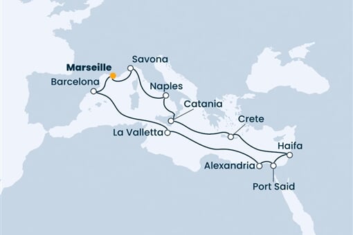 Costa Pacifica - Francie, Itálie, Řecko, Izrael, Egypt, ... (z Marseille)