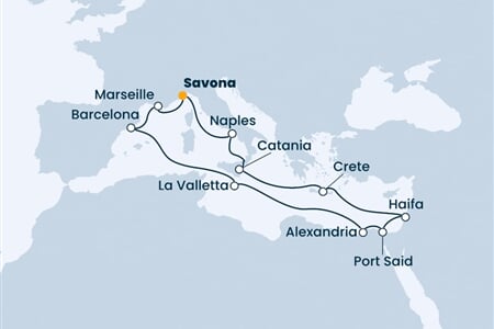 Costa Pacifica - Itálie, Řecko, Izrael, Egypt, Malta, ... (ze Savony)