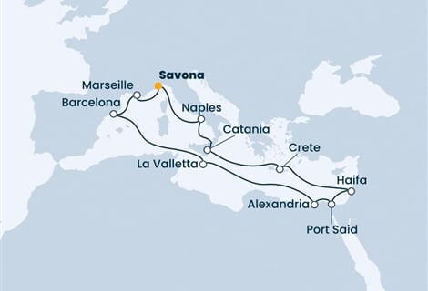 Costa Pacifica - Itálie, Řecko, Izrael, Egypt, Malta, ... (ze Savony)