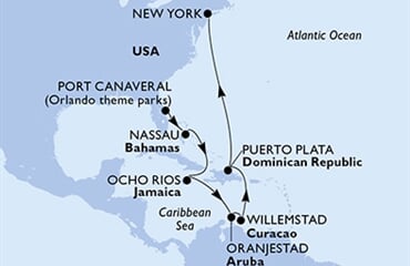 MSC Meraviglia - USA, Bahamy, Jamajka, Aruba, Dominikán.rep.