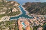Letecký pohled, Costa Smeralda, Sardinie