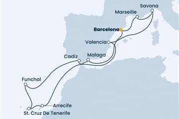 Costa Diadema - Španělsko, Francie, Itálie, Portugalsko (z Barcelony)
