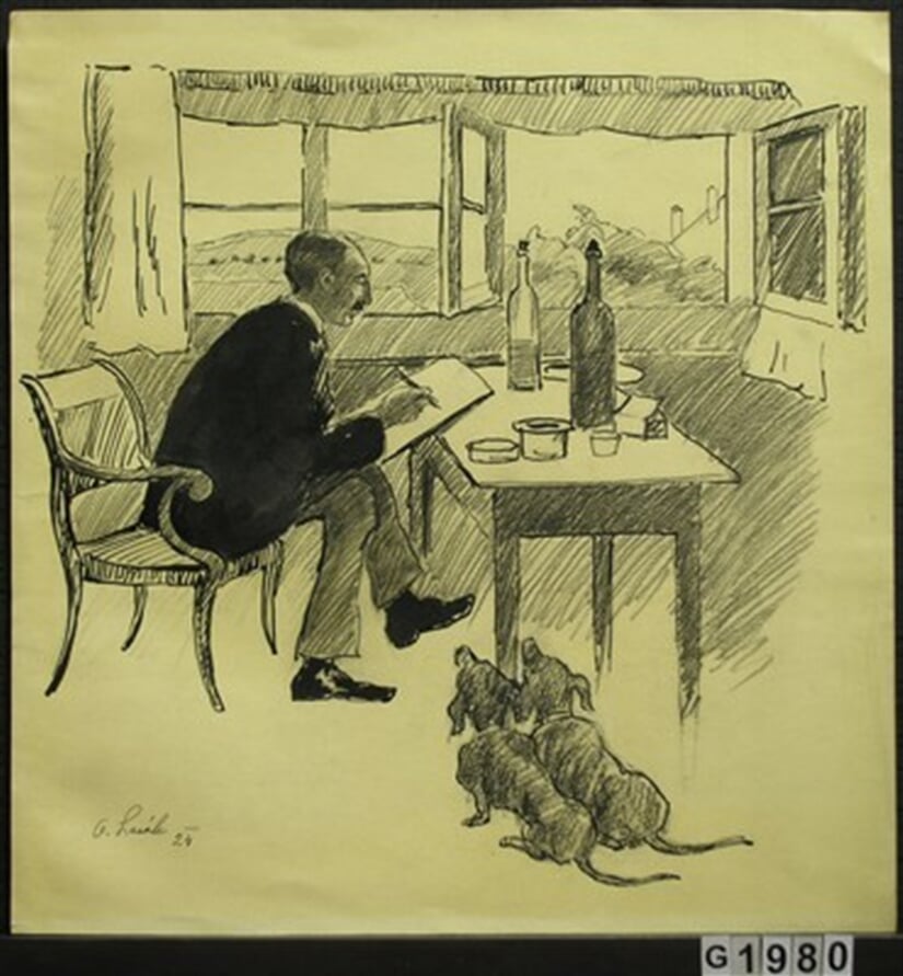 Soubor ilustrací ke knize 'Moravský kumšt v košili' - Adolf Kašpar