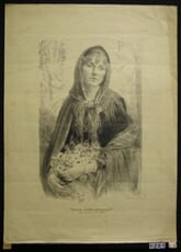 Žena s kopretinami. - Prémie JUV na rok 1920.