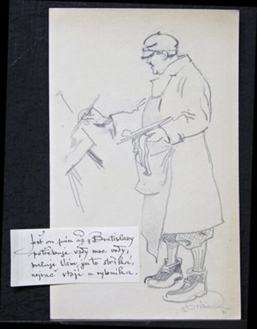 Votruba při práci Maketa ke knize 