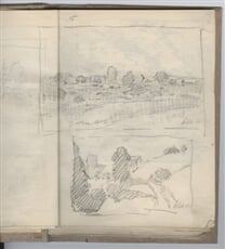 Přední strana listu: Studie krajiny. Nápis Životice 1912. Zadní strana listu: Studie krajiny. Nápis: Lnáře 1912.