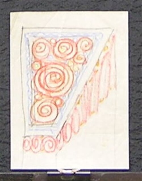 Náčrt stropu nad schodištěm