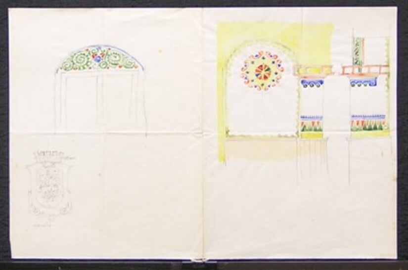 Studie ornamentu a okna + kresba znaku města Hodonín