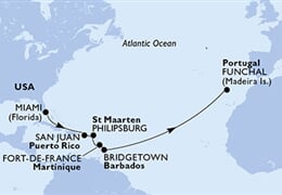 MSC Divina - USA, Portoriko, Nizozemské Antily, Martinik, Barbados, ... (z Miami)