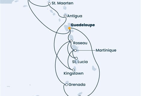 Costa Fascinosa - Nizozemské Antily, Trinidad a Tobago, Dominika, Panenské o. (britské), Sv.Vincenc a Grenadiny (Pointe-a-Pitre)