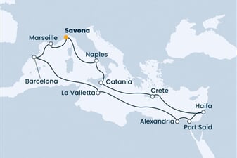 Costa Diadema - Itálie, Řecko, Izrael, Egypt, Malta, ... (ze Savony)