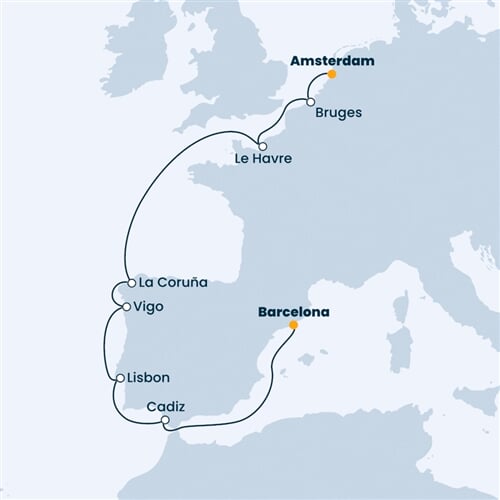 Trasa plavby CFA-AMS09084