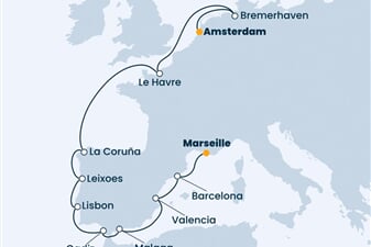 Costa Favolosa - Francie, Španělsko, Portugalsko, Německo, Nizozemí (z Marseille)