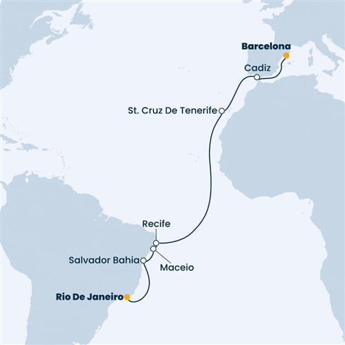 Trasa plavby CFA-RIO14008