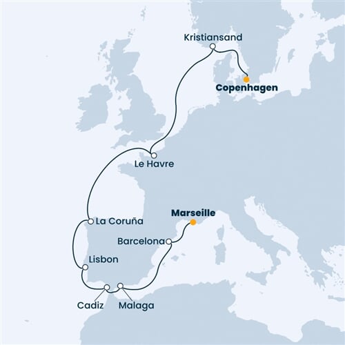 Trasa plavby CFI-CPH12024