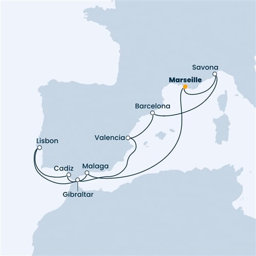 Trasa plavby CFS-MRS10111