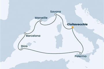 Costa Smeralda - Itálie, Francie, Španělsko (z Civitavecchie)