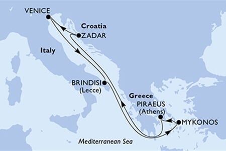 MSC Sinfonia - Řecko, Chorvatsko, Itálie (z Pirea)