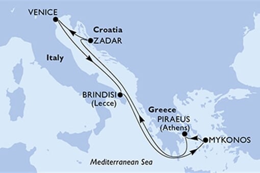 MSC Sinfonia - Řecko, Chorvatsko, Itálie (z Pirea)