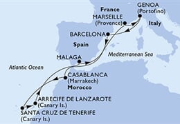 MSC Divina - Španělsko, Maroko, Francie, Itálie (z Barcelony)