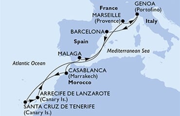 MSC Divina - Španělsko, Maroko, Francie, Itálie (z Barcelony)