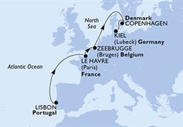 MSC Fantasia - Portugalsko, Francie, Belgie, Dánsko, Německo (z Lisabonu)