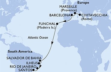 MSC Fantasia - Itálie, Francie, Španělsko, Portugalsko, Brazílie