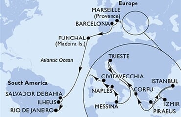 MSC Fantasia - Řecko, Turecko, Itálie, Francie, Španělsko, ...